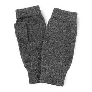 WOOL100% アームウォーマー ショートタイプ チャコールグレー 手袋 ホールガーメント製法