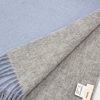 CashmereBlend 리버시블 머플러 Blue Women's 무지 색소폰 블루/그레이 30 cm×190 cm