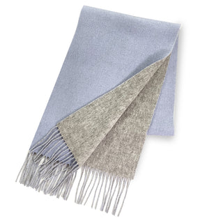 CashmereBlend 리버시블 머플러 Blue Women's 무지 색소폰 블루/그레이 30 cm×190 cm