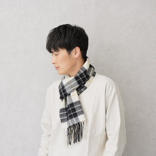 CashmereBlend チェックマフラー TartanCheck White タータンチェック ホワイト 30cm×190cm