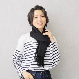 CashmereBlend 플레인 머플러 Black 무지 블랙 30 cm×190 cm