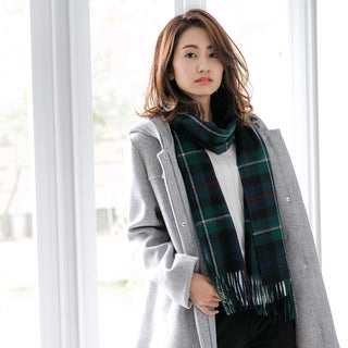 Cashmere100%  High Quality チェック大判ストール Mackenzie マッケンジー 70cm×205cm