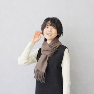CashmereBlend 플레인 머플러 SmokyBrown 무지 스모키 브라운 30 cm×190 cm