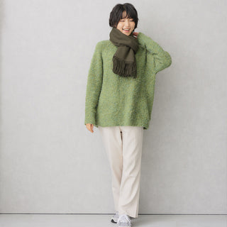 CashmereBlend プレーンストール Khaki 無地 カーキ 60cm×190cm