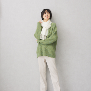CashmereBlend プレーンマフラー White 無地 ホワイト 30cm×190cm