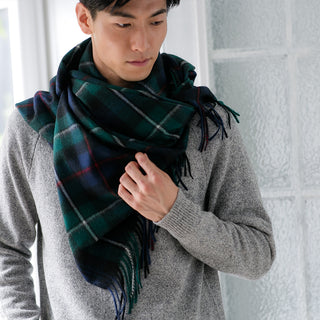 Cashmere100%  High Quality チェック大判ストール Mackenzie マッケンジー 70cm×205cm