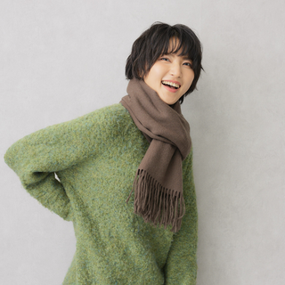 CashmereBlend プレーンストール SmokyBrown 無地 スモーキーブラウン 60cm×190cm