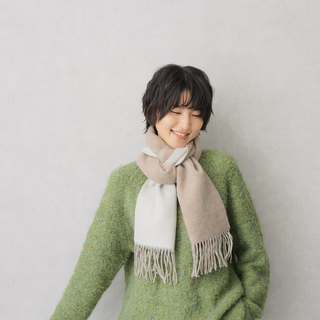 CashmereBlend 리버시블 머플러 Mocha Women's 무지 모카/L그레이 30 cm×190 cm