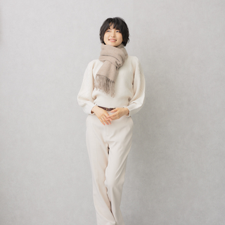 CashmereBlend プレーンストール Mocha 無地 モカ 60cm×190cm