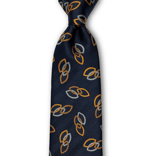 Premium Collection 京都丹後産 HAND MADEネクタイ チェーンリンク Dネイビー