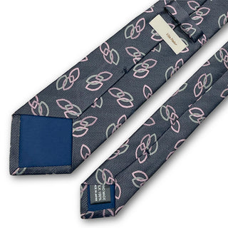 Premium Collection 京都丹後産 HAND MADEネクタイ チェーンリンク グレー