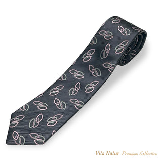 Premium Collection 京都丹後産 HAND MADEネクタイ チェーンリンク グレー