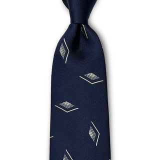 Premium Collection 京都丹後産 HAND MADEネクタイ ダイヤモチーフ ネイビー