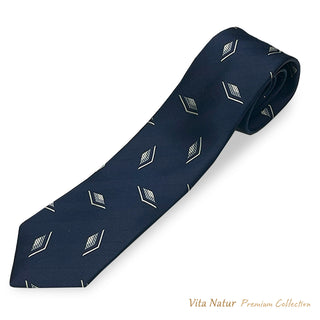 Premium Collection 京都丹後産 HAND MADEネクタイ ダイヤモチーフ ネイビー