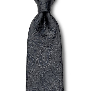 Premium Collection 京都丹後産 HAND MADEネクタイ シャドウ ペイズリー グレー