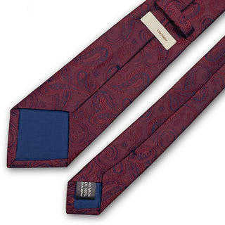 Premium Collection 京都丹後産 HAND MADEネクタイ シャドウ ペイズリー ワイン