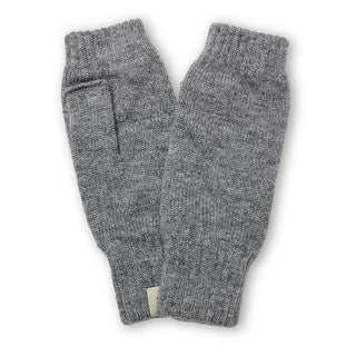 WOOL100% アームウォーマー ショートタイプ グレー 手袋 ホールガーメント製法