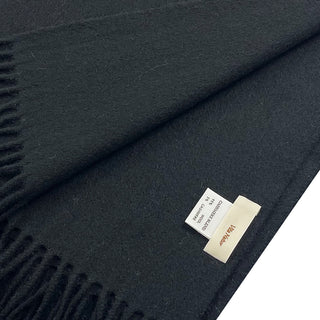CashmereBlend プレーンストール Black 無地 ブラック 60cm×190cm