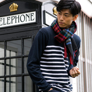 CashmereBlend チェックストール BlackStewart ブラックスチュワート 60cm×190cm
