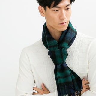 CashmereBlend チェックストール BlackWatch ブラックウォッチ 60cm×190cm