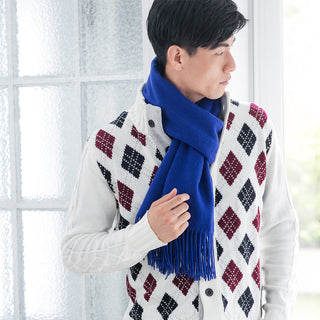 CashmereBlend 플레인 머플러 Blue 무지 블루 30cm×190cm