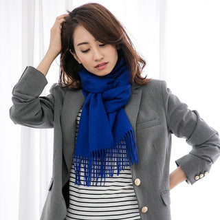 CashmereBlend 플레인 스톨 Blue 무지 블루 60cm×190cm