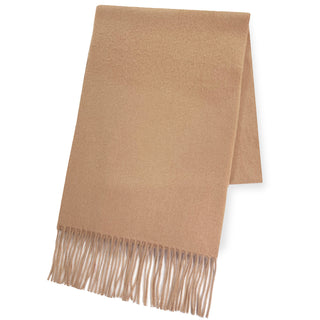 Cashmere100% マフラー Camel 無地 キャメル 30cm×180cm