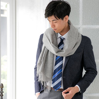 CashmereBlend 플레인 머플러 Gray 무지 그레이 30cm×190cm