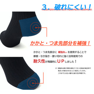 日本製高機能ビジネスソックス 6.ブラック3柄セット②