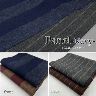 CashmereBlend リバーシブルマフラー パネル Navy Men’s ネイビー/グレー  30cm×180cm