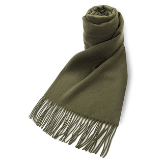 CashmereBlend プレーンストール Khaki 無地 カーキ 60cm×190cm