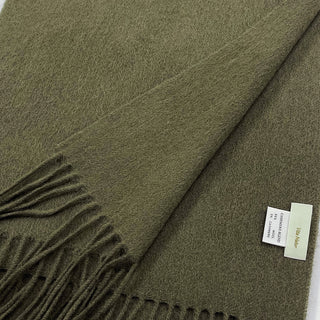 CashmereBlend プレーンストール Khaki 無地 カーキ 60cm×190cm