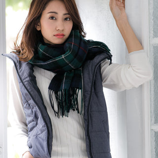 CashmereBlend チェックマフラー Mackenzie マッケンジー 30cm×190cm