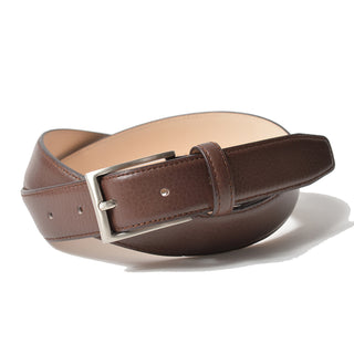 メンズベルト FAEDA 牛革 レザー ブラウン エンボス