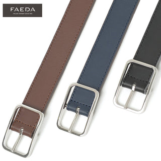 メンズベルト FAEDA 牛革 レザー リバーシブルベルト ブラウン×ベージュ