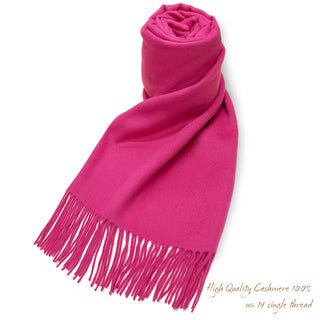 Cashmere100%  High Quality プレーン大判ストール Pink 無地 ピンク 70cm×205cm