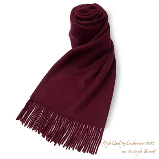 Cashmere100%  High Quality プレーン大判ストール Wine 無地 ワイン 70cm×205cm