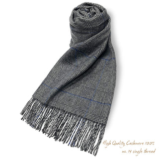 Cashmere100%  High Quality チェック大判ストール Glen Check グレンチェック 70cm×205cm