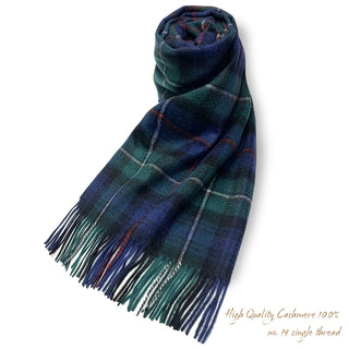 Cashmere100%  High Quality チェック大判ストール Mackenzie マッケンジー 70cm×205cm