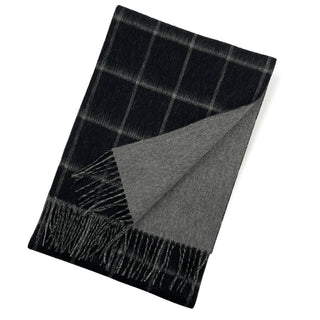 CashmereBlend リバーシブルマフラー チェック Black Men’s ブラック/グレー 30cm×180cm