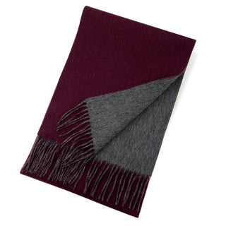 CashmereBlend リバーシブルマフラー 無地 Wine Men’s ワイン/グレー 30cm×180cm
