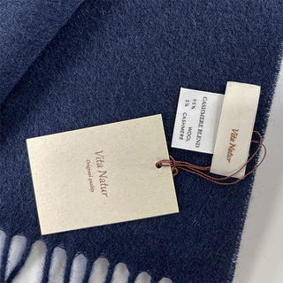 CashmereBlend 플레인 스톨 Navy 무지 네이비 60 cm×190 cm