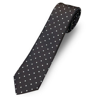 京都丹後産ネクタイ ブラウンドット シルク100%