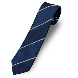 京都丹後産ネクタイ ブルーストライプ2 シルク100%