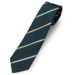 京都丹後産ネクタイ グリーンストライプ1 シルク100%