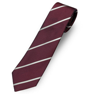 京都丹後産ネクタイ ワインストライプ1 シルク100%