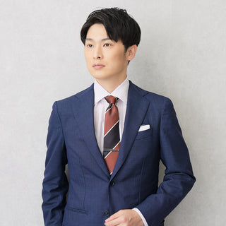 京都丹後産ネクタイ オレンジストライプ2 シルク100%