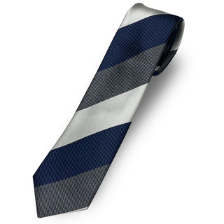 京都丹後産ネクタイ グレーストライプ3 メランジシルク糸使用