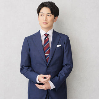 京都丹後産ネクタイ ワインストライプ2 メランジシルク糸使用