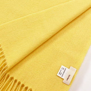 CashmereBlend プレーンストール Lemon Yellow 無地 レモンイエロー 60cm×190cm